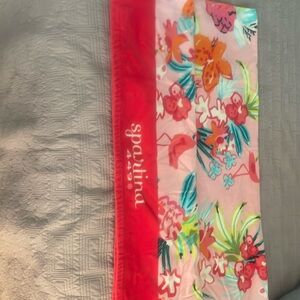Spartina 449 Beach Towel Flamingo Floral Pink Orange